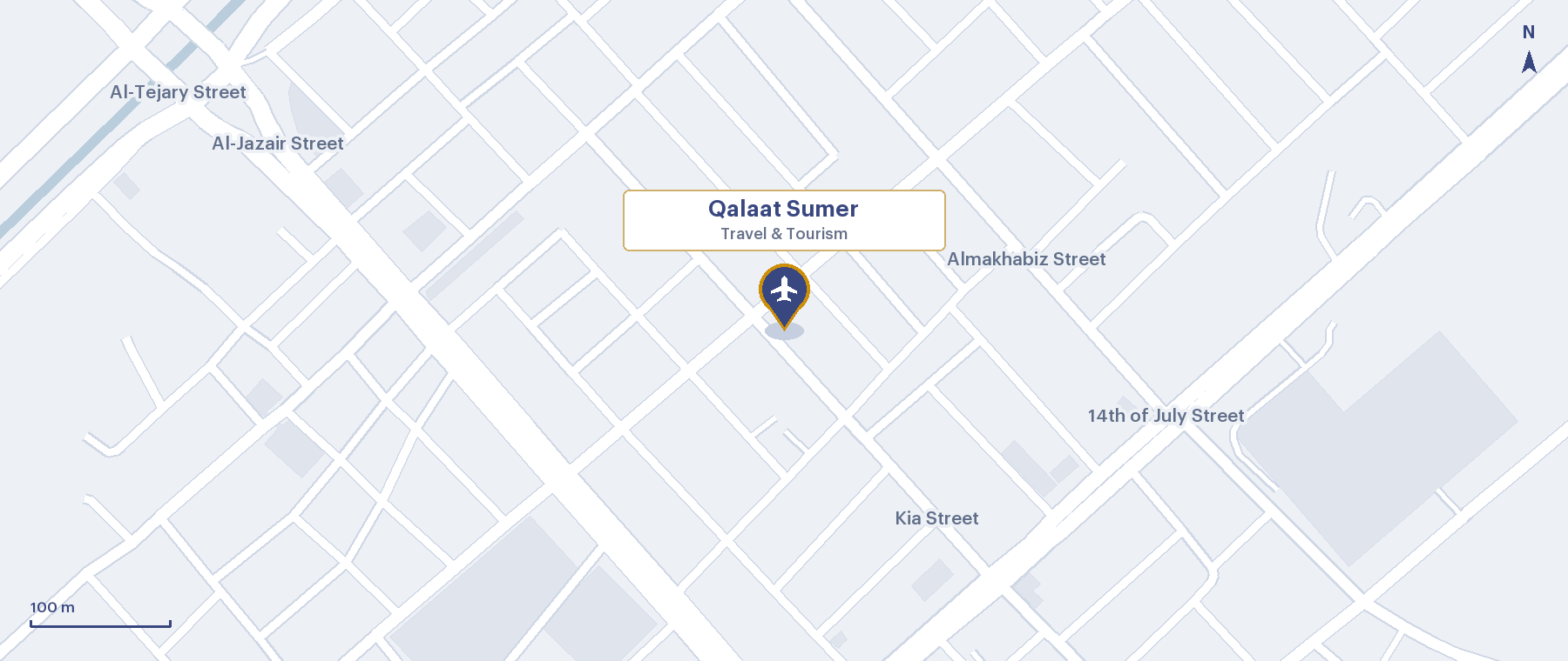 Map of Al-Abbasiyah, Basra, with the Qalaat Sumer office marked at 30.505613631683126, 47.83049807575868